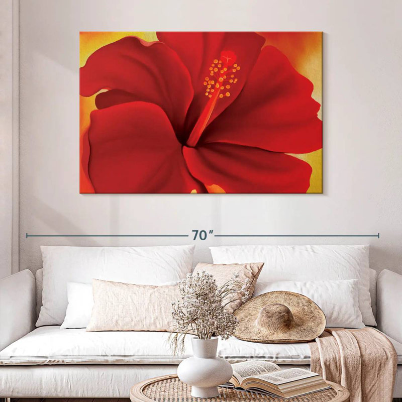 Harnek Red Hibiscus, 32" H x 48" W