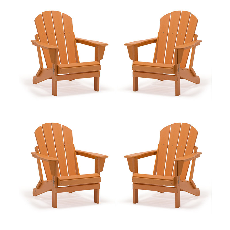 Chaise Adirondack pliante en plastique Lutie, Orange