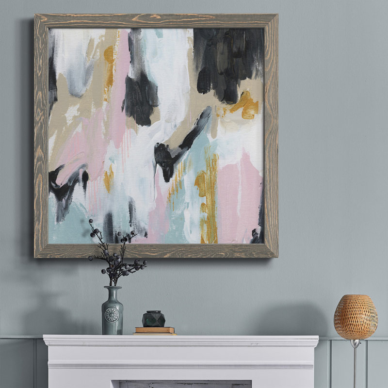 Rustic Arrangement - Peinture sur toile encadrée, H 27,5 po x l 27,5 po x P 1,5 po, Encadré gris