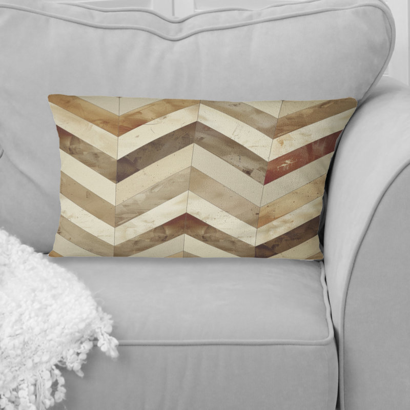 Imprimé à chevrons brun - Coussin lombaire moderne