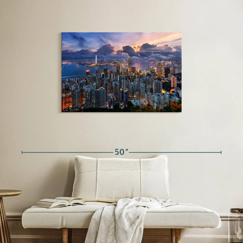 Lever de soleil Sirci à Hong-kong, H 24 po x l 36 po