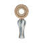 Pot décoratif en verre et métal avec couvercle circulaire en aluminium sculpté de style bord de mer moderne-798096534