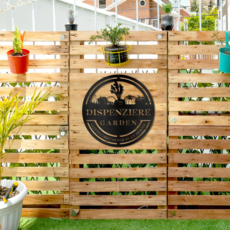 Décoration de jardin en métal sur mesure, H 36 po x l 36 po x P 0,05 po, Noir, noir, noir, noir, Oui