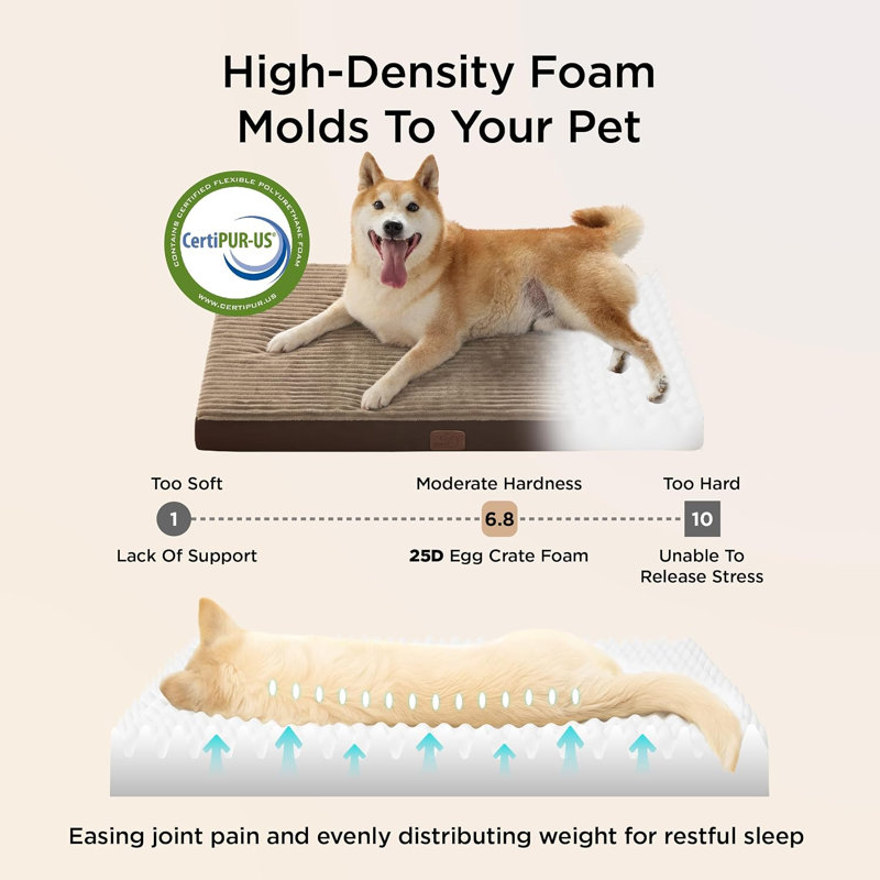 Lit pour chien ComfyFleece Cosy Crate, L (H 2,8 po x l 35 po x P 22 po), Café/crème