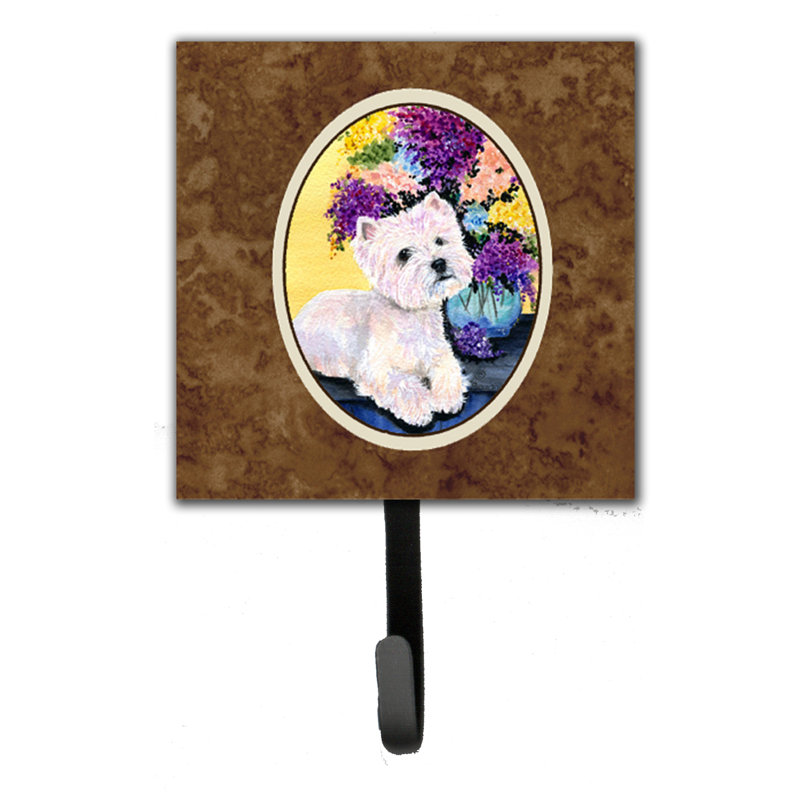 Porte-laisse westie et crochet à clé