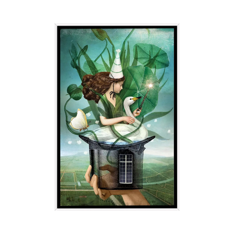 Le magicien par Catrin Welz-Stein - impression d'art graphique, Toile blanche encadrée, H 40 po x l 26 po x P 1,5 po