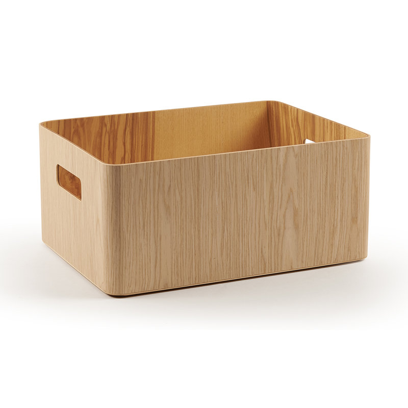 Atipico Solid Wood Decorative Bin, 35cm H x 40 cm W x 30cm D, Oak