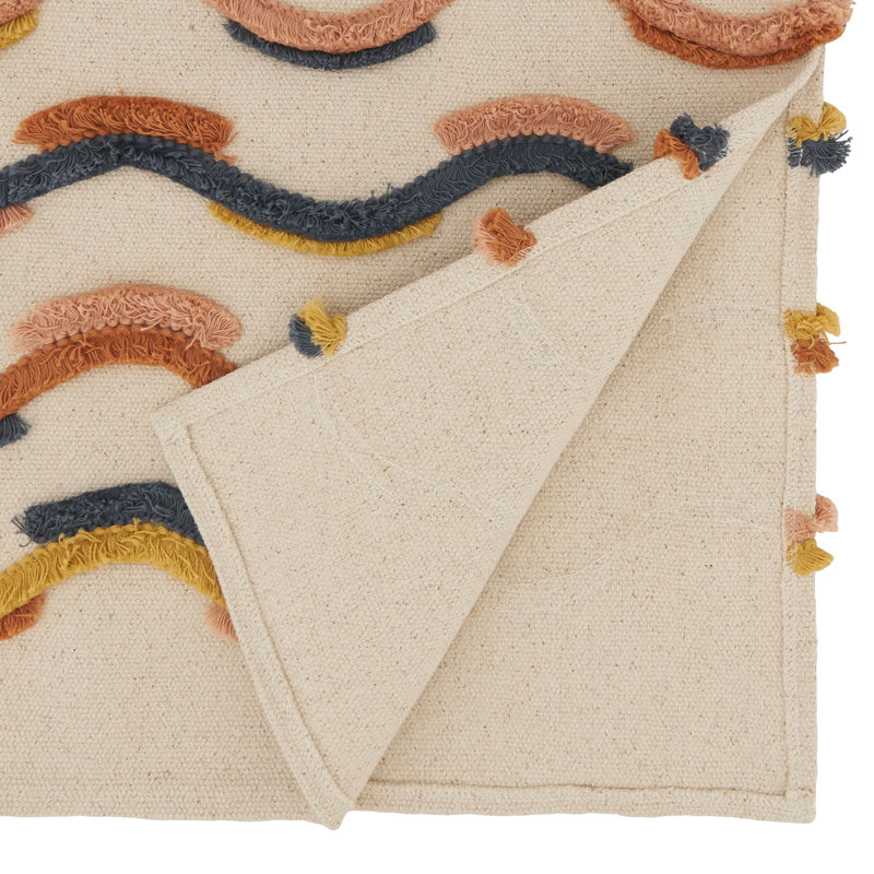 Multicolor Cotton Fringe Lace Appliqué Table Runner