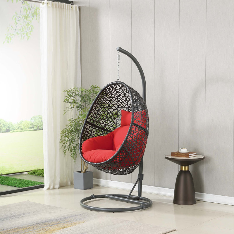 Fauteuil œuf pour 1 personne Cythia, Rouge