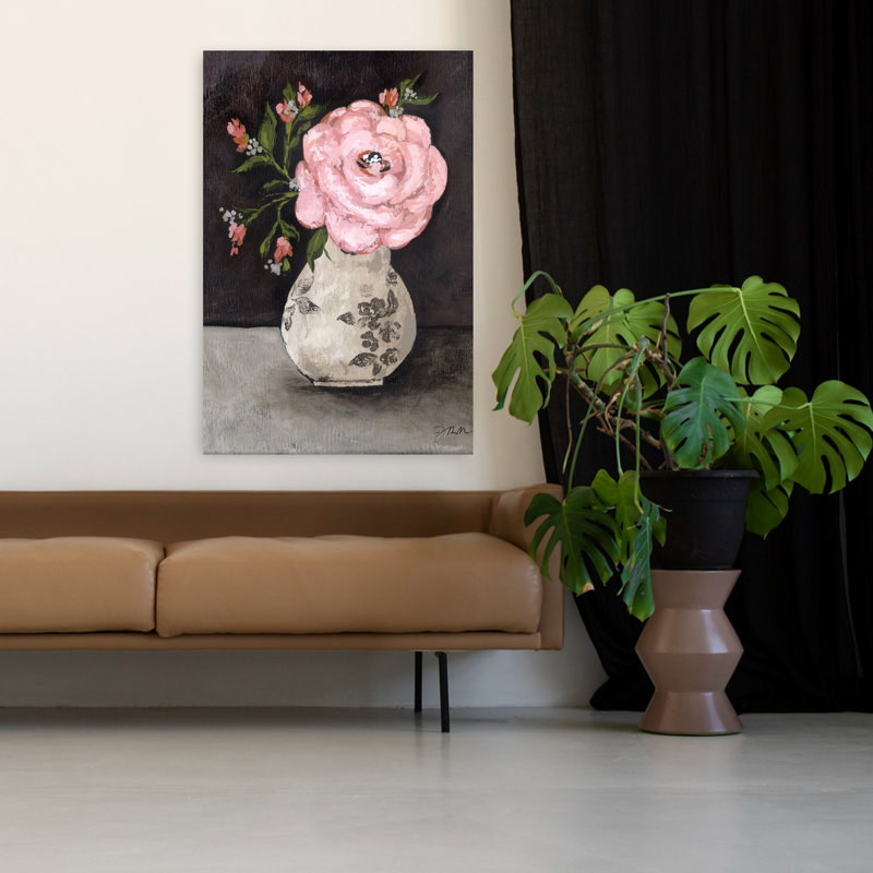 Art floral rétro rétro à l'ancienne, H 48 po x l 32 po