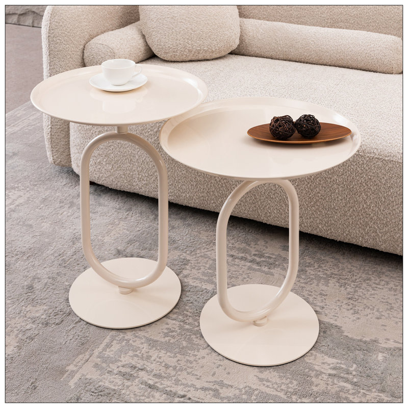 Table basse de salon, Blanc, crème, H 21,3 po x L 18,9 po x l 18,9 po
