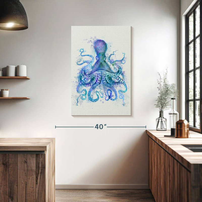 Brampt Octopus Rainbow Splash Blue, 39" H x 26" W