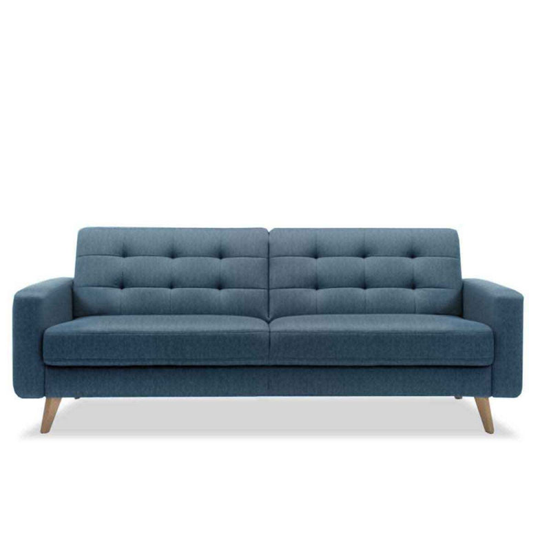 Canapé-lit Nappa avec rangement, Bleu / 100% polyester