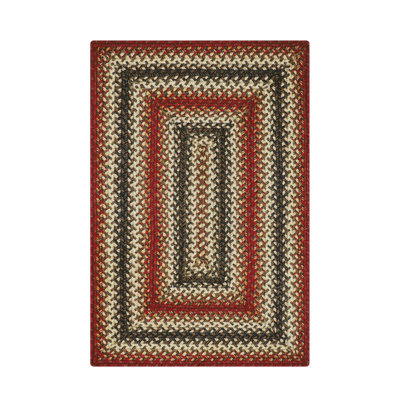 Cozell Braided Jute Non-Shedding Premium Red/Gold/Cream Rug