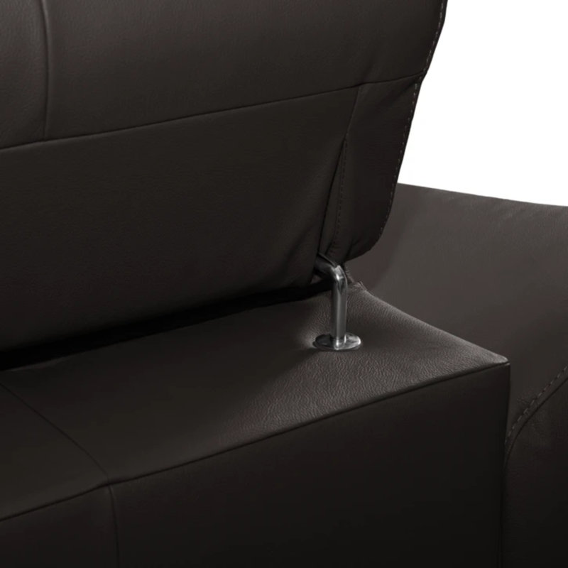Natron Leather Corner U-form Sectional with Sleeping Function and Storage, Brown, Right Hand Facing