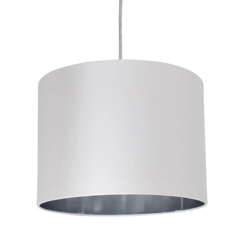 Fumiko Fabric Semi Flush Mount, White/Chrome