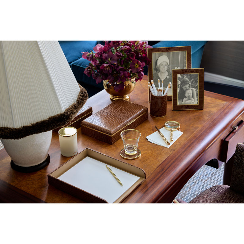 Classic Leather Rectangle Picture Frame, 5" W x 7" H