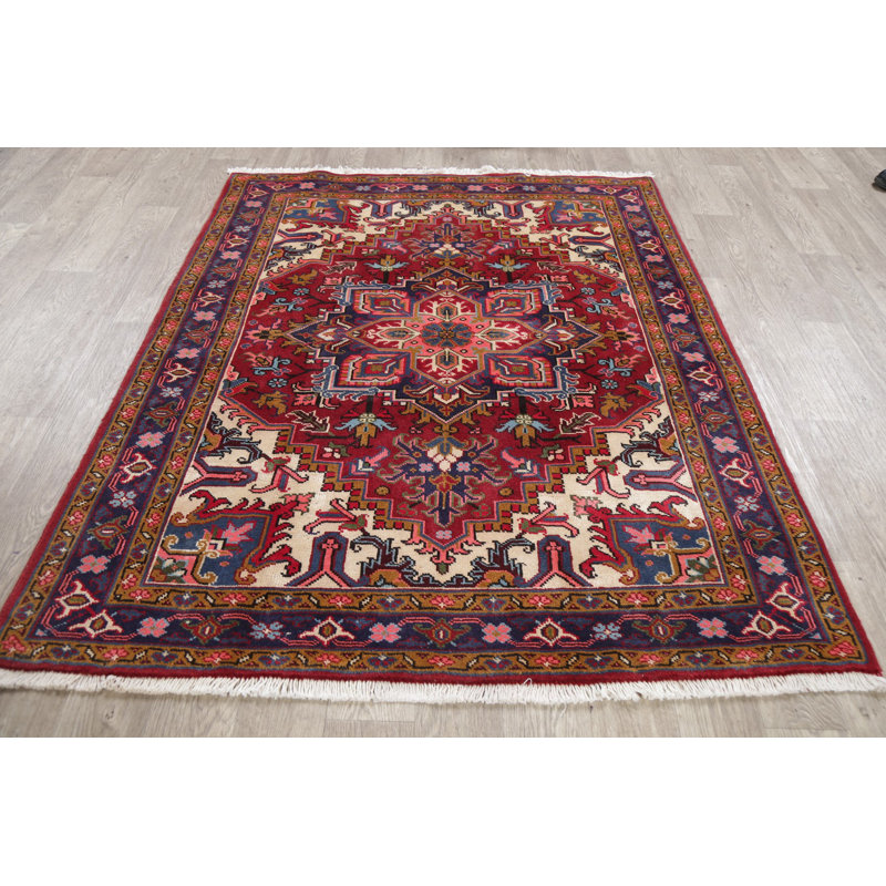 "one-of-a-genre tar" à la main-noué la 2010 herizs rouge 5 pi x 6 pi "tapis zone de laine 1"