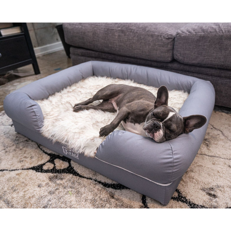 Lit avec surmatelas en mousse à mémoire de forme PupListro, Moyen (l 28 po x p 4 po x H 36 po)