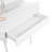 Santi Adjustable Corner Makeup Vanity with Tri-Fold LED Mirror, Drawer & Stool-117442814
