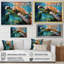 Tortue verte et bleue, animaux marins, art mural-2108889680-2108889687