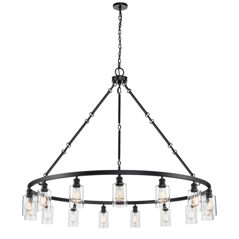 Monyea - Lustre en roue de chariot, H 42,5 po x P 60 po x l 60 po, 20