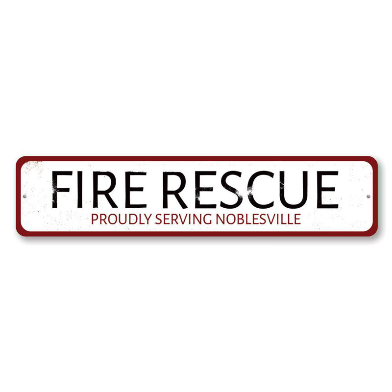 Enseigne en feu, H 4 po x l 18 po x P 0,04 po