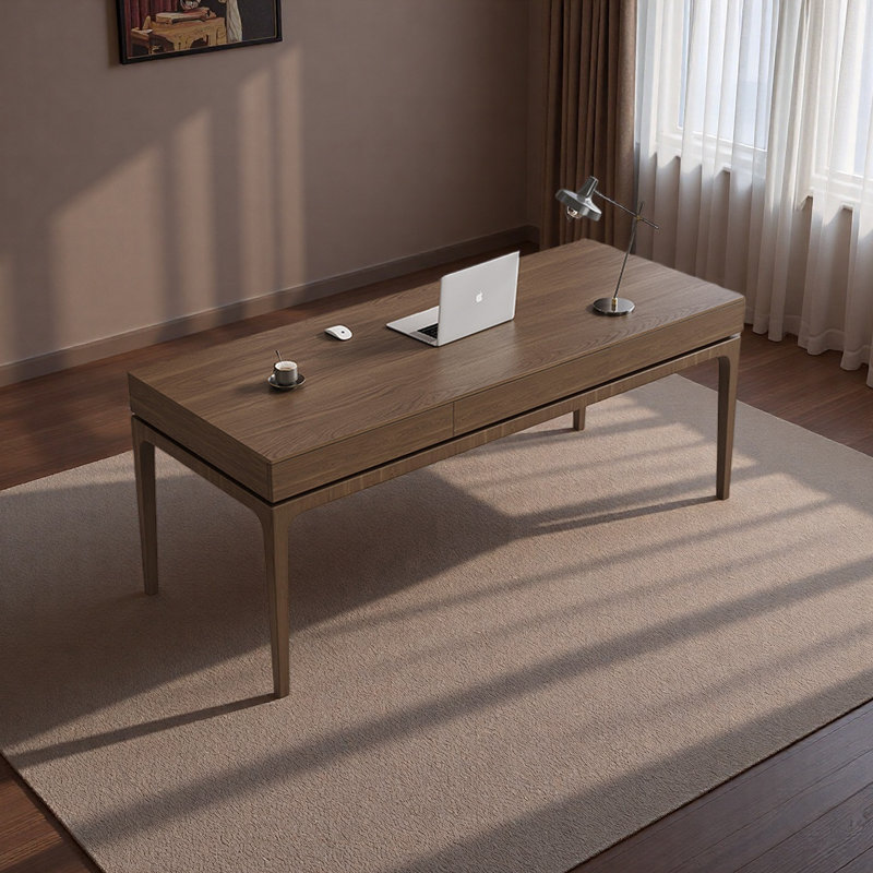 Bureau unique et élégant en bois massif, 29.52" H x 70.86" W x 27.55" D