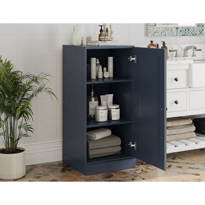 Chadderton 16.5" W Solid Wood Bathroom Cabinet, Antique Blue