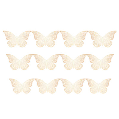12 Pcs Hollow Wall Stickers Fridge For Home Decoration