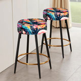 Parrot Haven Tropical Pattern - Tropical Bar Stools Set Of 2