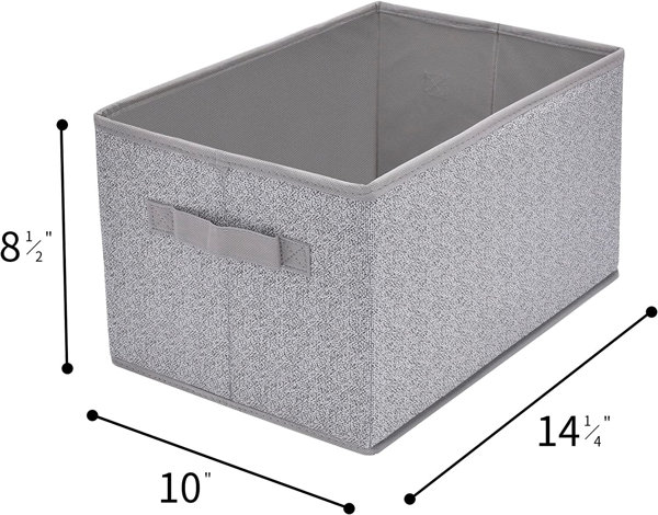 Closet Storage Box, Storage Basket for Organizing, Linen Wardrobe Organizer and Storage Box with Tag Holder, Collapsible Storage Container, 3 Pack LAT