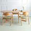 Table de salle à manger brune en bois massif ovale-374670036