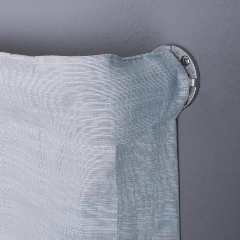 Lovina Metal Adjustable Single Curtain Rod, Silver, 36"-72" W