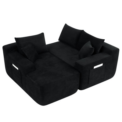 85" Upholstered L Shaped Sofa Modern Sectional