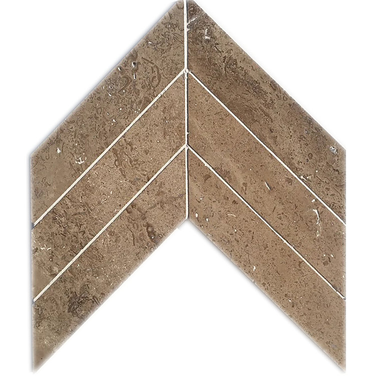Mocha Travertine 12" x 12" Micro-beveled Natural Stone Mosaic Pattern Wall Floor Use Tile