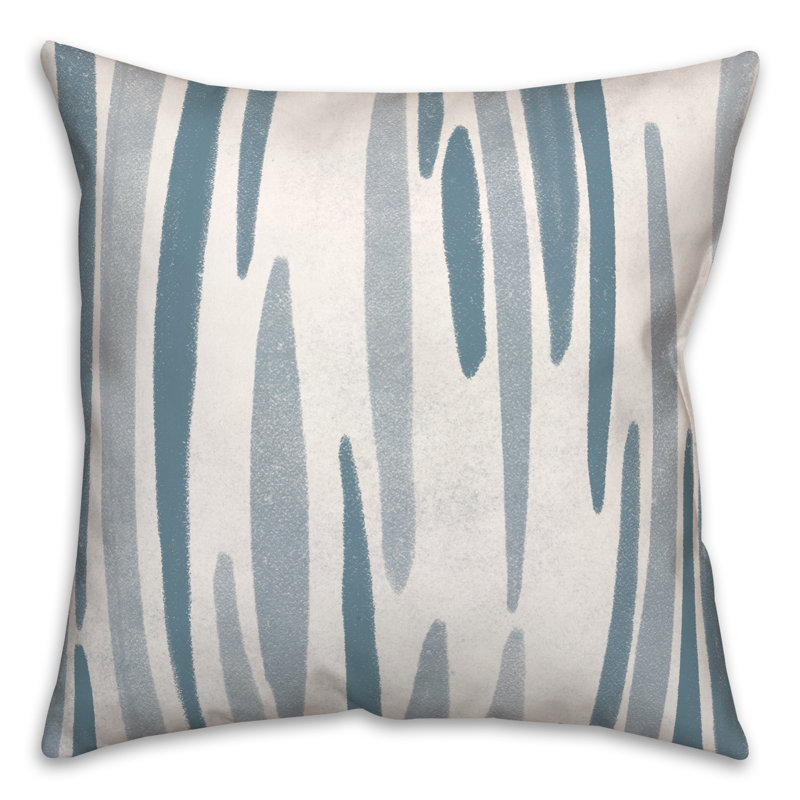  Coussin décoratif intérieur / extérieur à rayures, Bleu