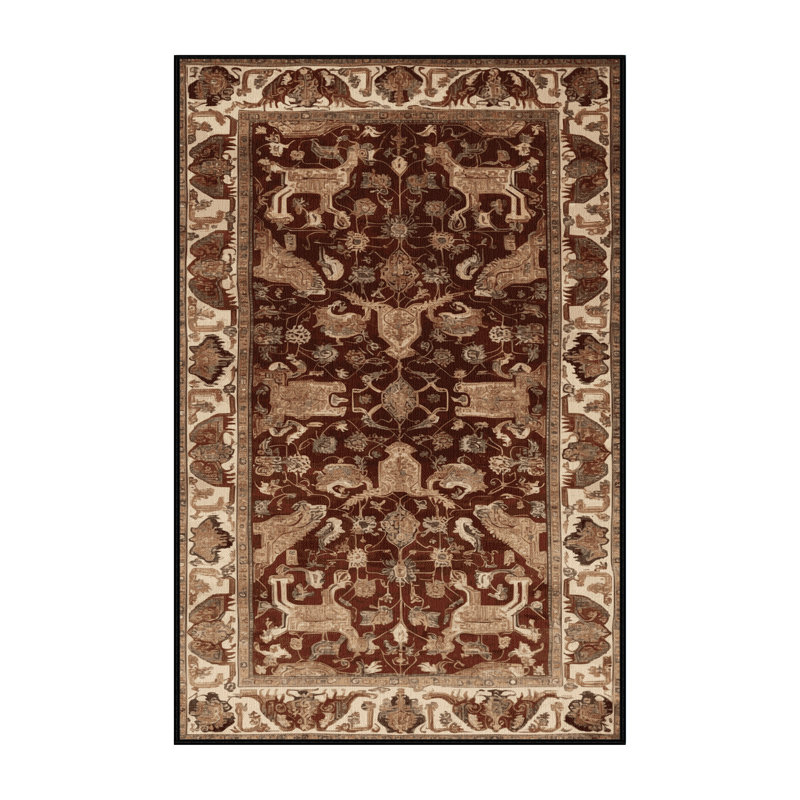 Tapis brun lavable à la machine, Rectangulaire 2 pi x 3 pi