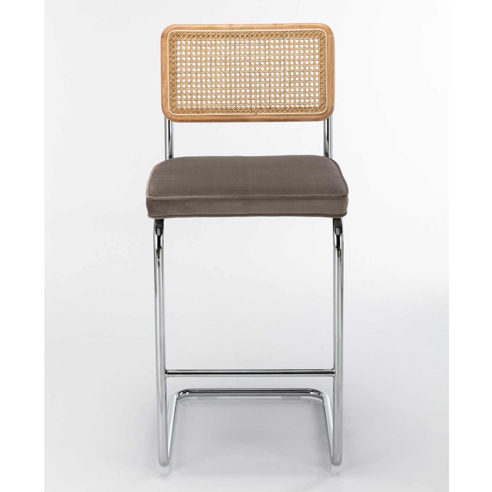 Walsh Velvet Bar & Counter Stool, Bar Stool (29” Seat Height), Platinum