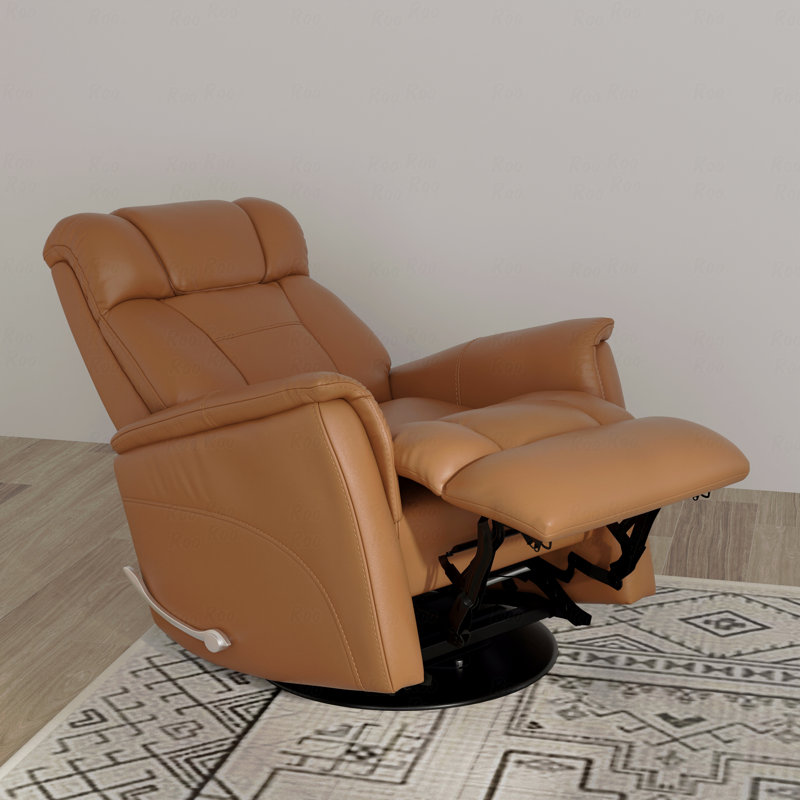 Fauteuil oscillant pivotant avec fonction inclinable avec appui-tête et repose-pieds réglables manuellement en antilope d'Oslo