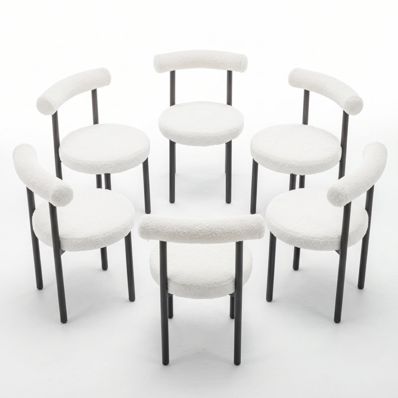 Chaises de salle à manger rembourrées Contemporary Chic, Blanc