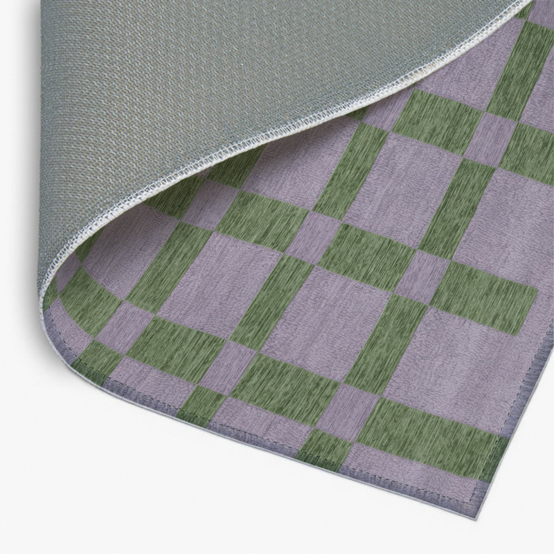 Tapis d'intérieur et d'extérieur à carreaux rose, Rectangulaire 2 pi x 3 pi