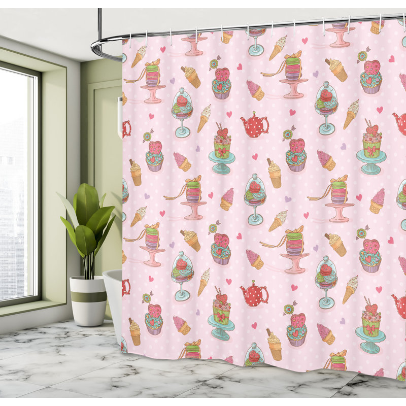 Shower Curtain with Hooks Included, 70"H x 69"W