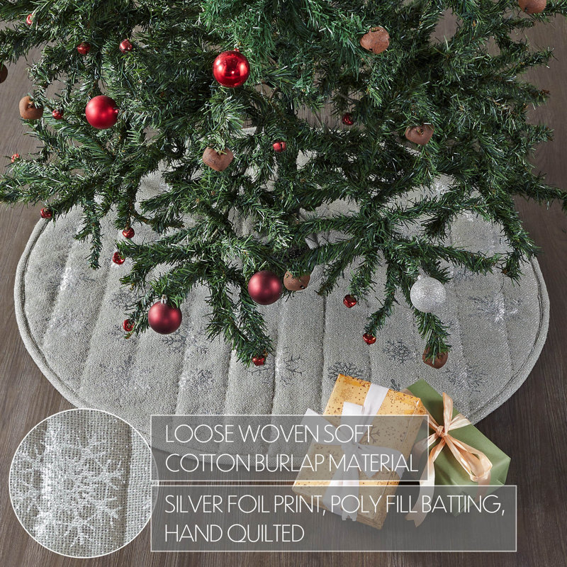 Jupe d'arbre en coton Yuletide, L 36 po, Gris colombe