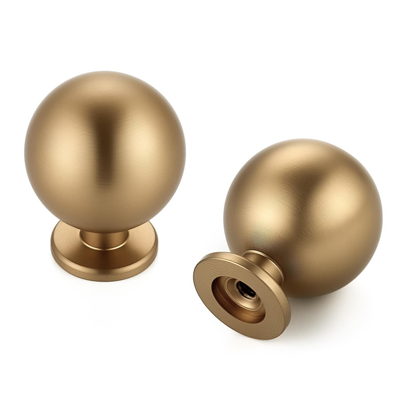 Champagne Bronze Cabinet Knobs 12 Pack Round Ball Drawer Knobs, 1" Diameter，Ball Knob Shape, Dresser Drawer Restyle, Easy Install, For Cabinets, Dressers, Cupboards, Wardrobes, Home Hardware Upgrade