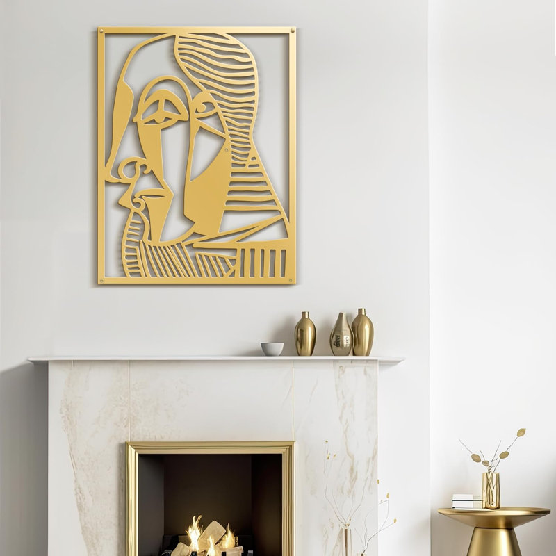 Décoration murale en métal, H 30 po x l 20 po x P 0,05 po, Or