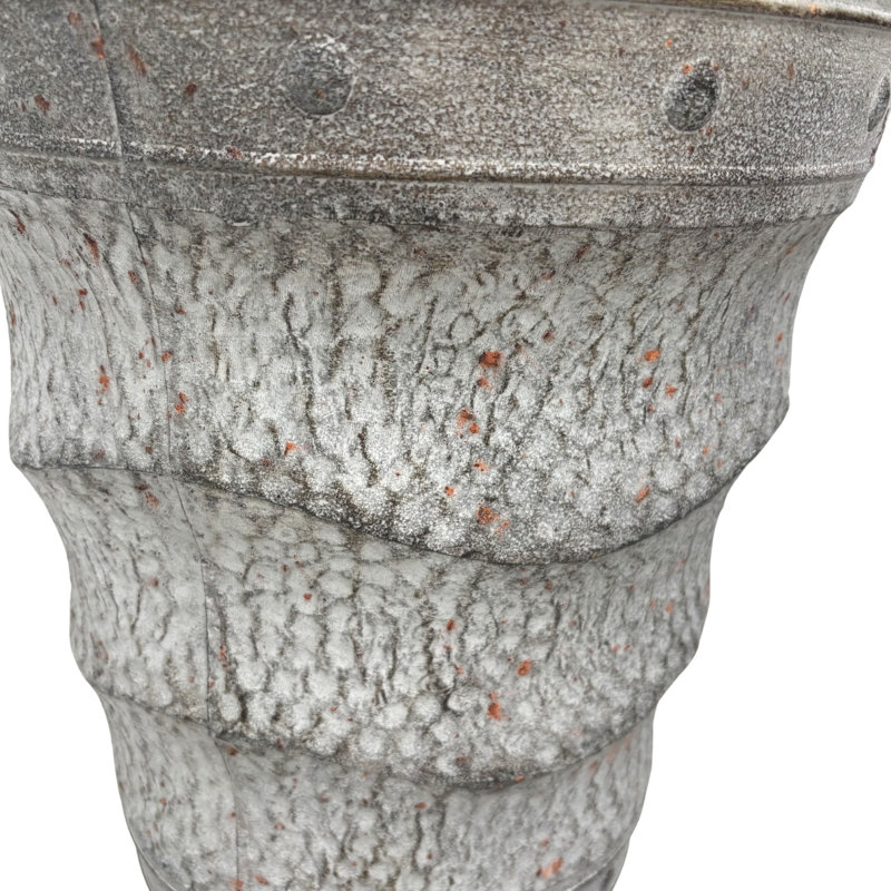 Hammered Metal Vase Planters - Set Of 2