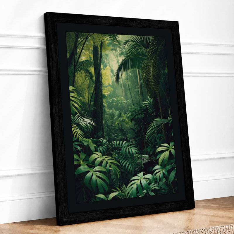 Jungle Sanctuary Tropical - Framed Print, A1 - 84.1 x 59.4 cm, Black