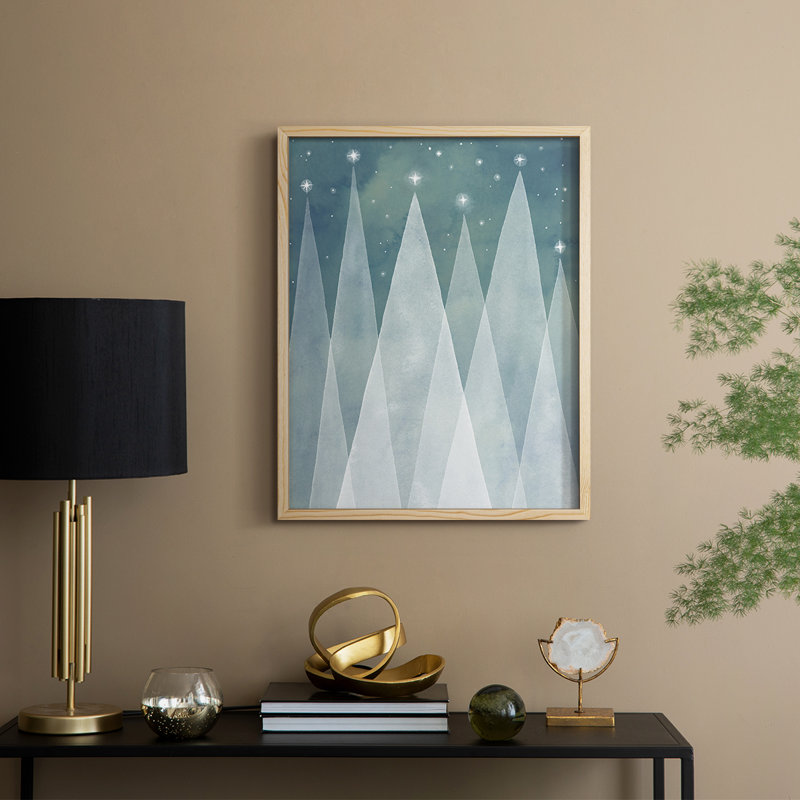 Mod Mod Evergreen II, reproduction encadrée - bois massif, H 15 po x l 12 po