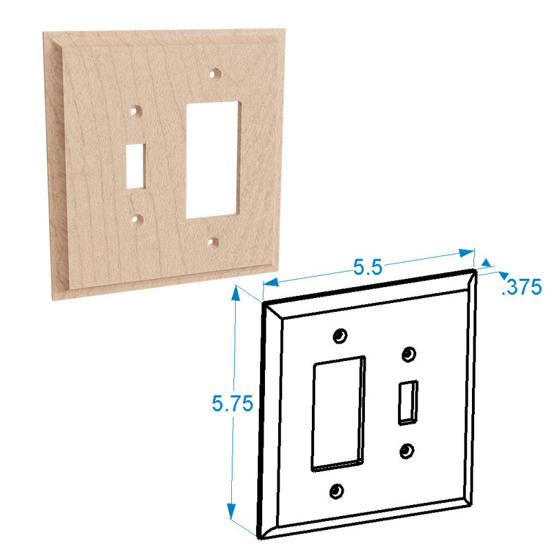 Switch And Rocker Combo - Cherry, White Oak